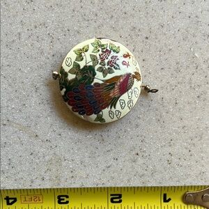 Round Peacock vintage cloisonne
